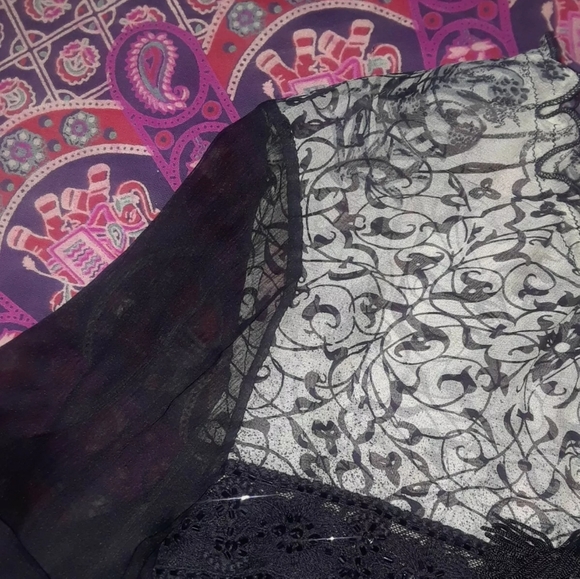 2/$25 Vintage Silk Beaded & Tassels Peasant Boho Gothic Blouse - Picture 2 of 12